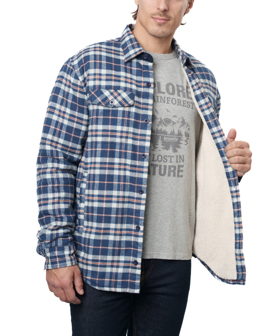 THE ARCTIC SHERPA LINED FLANNEL SHIRT JACKET